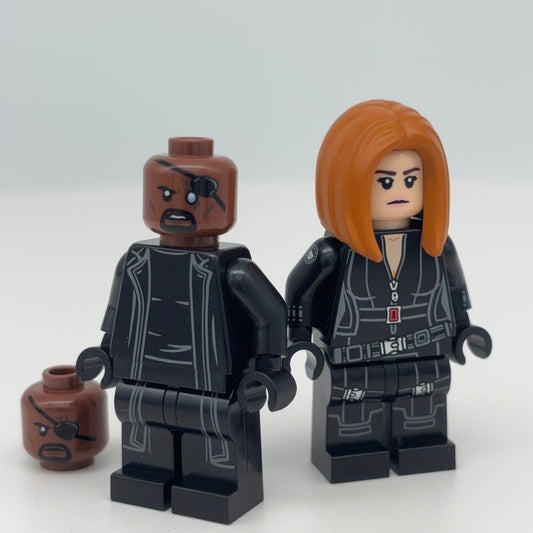 Black Widow and Nick Fury Duo Pack - LEGO Custom Minifigure (RC)