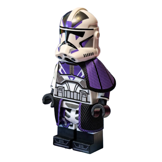 front view showing pauldron and kama in purple