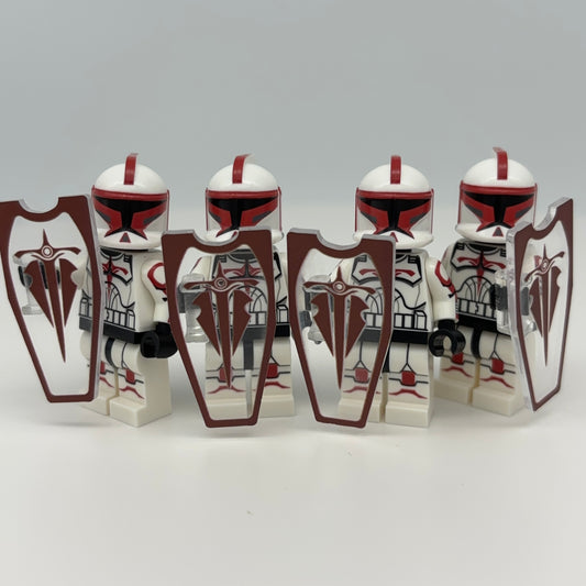 Phase 1 Riot Trooper w/ Shield Squad Pack (x4) - LEGO Custom Minifigures