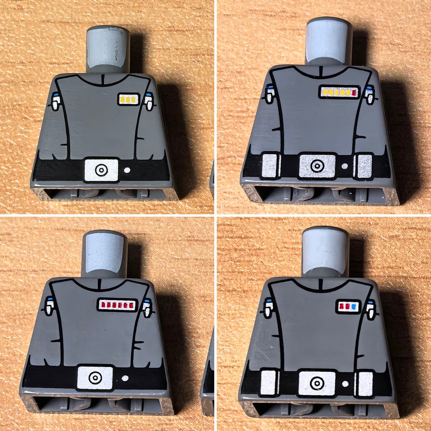 Imperial Officer Torso 4-Pack - LEGO Custom Accessory (GCC)